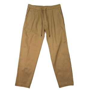 BOSS Mens 32x28 Chino Pants Tan Beige Side Stripe Drawstring Trousers Athleisure